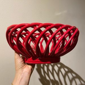 Eucalyptus Stonewear Red Woven Bowl | breadbasket